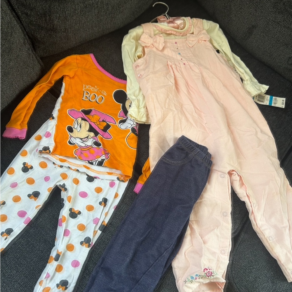 Disney Minnie Mouse Orange and White Pajama Set for Kids
